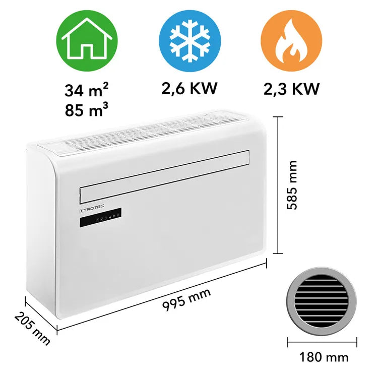Climatiseur mural PAC-W 2650 SH avec fonction de chauffage et WiFi