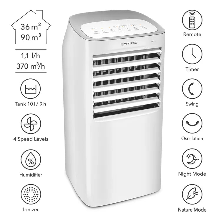 Rafraîchisseur d'air, ventilateur et humidificateur PAE 40