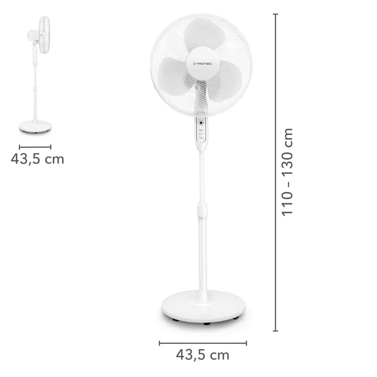 Ventilateur sur pied avec télécommande TVE 25 S | Oscillation à 80° | 40 W